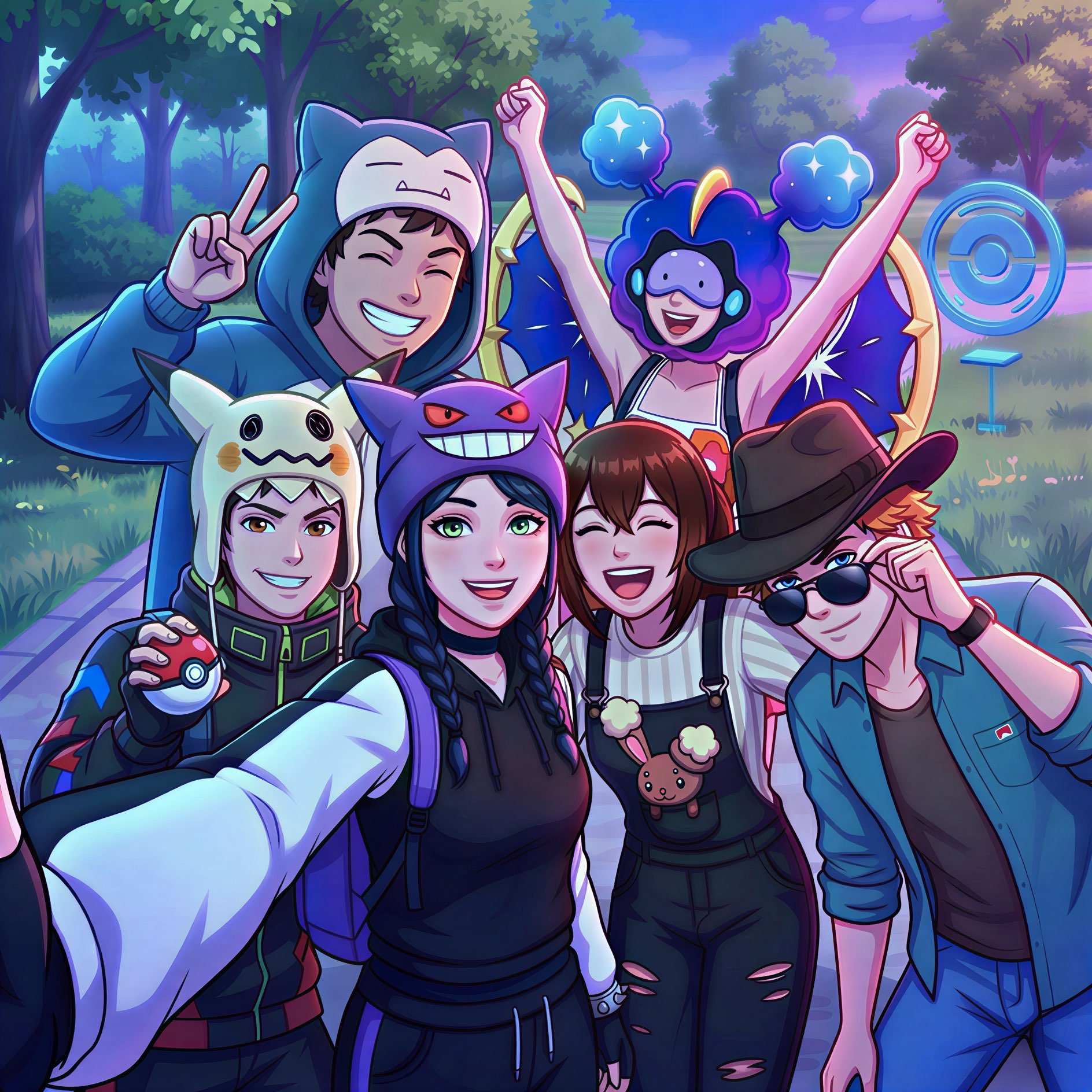 Colourful group character illustration
