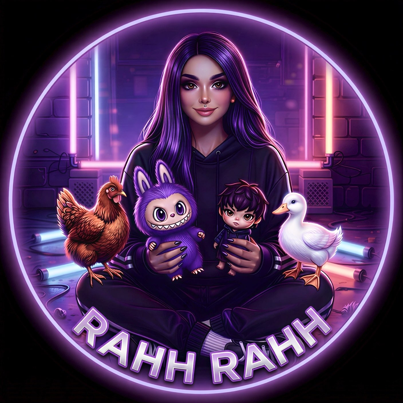 Purple creator portrait artwork